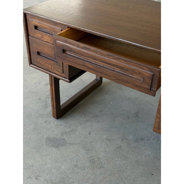 Vintage Oak Desk With Sculptural Base For Sale - Image 15 of 15