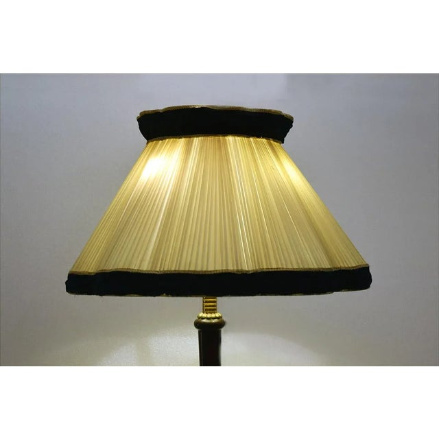 Mid-Century Modern Floor Lamp in Mahogany & Brass, 1950s For Sale - Image 3 of 11