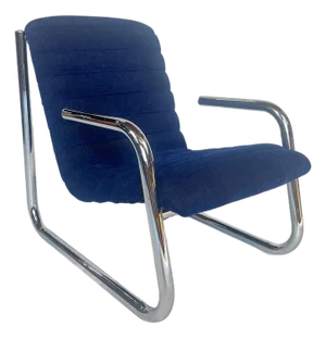 Late 20th Century Fixtures Furniture Tubular Chrome Lounge Chair
