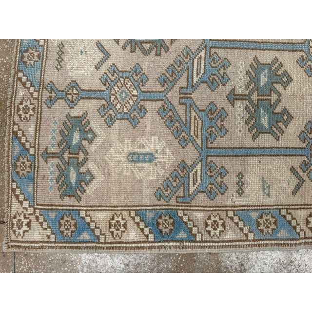 Sky Blue Galerie Shabab Collection Mid-20th Century Turkish Anatolian Runner For Sale - Image 8 of 10
