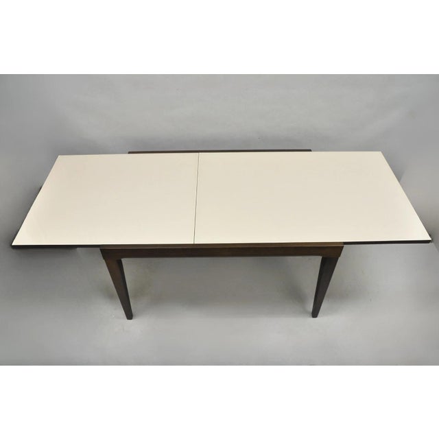 Contemporary Modern Calligaris S.p.A Italian Extendable Cream Colored Glass Top Rectangular Dining Table with Pop up...
