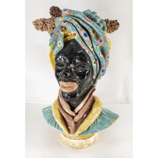 Early 20th Century Art Pottery Faience Majolica African American Figure For Sale - Image 13 of 13