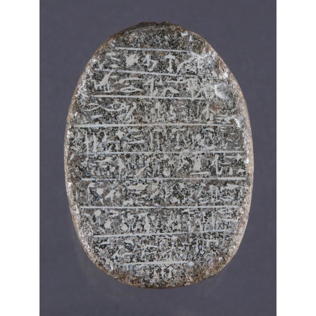 18th Dynasty Ancient Egyptian Carved Diorite Stone Heart Scarab, Circa 1500–1300 Bce For Sale - Image 17 of 18