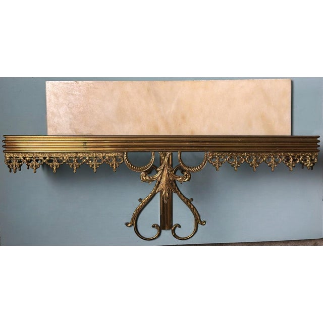 Mid 20th Century Louis XVI Style Italian Wall-Mounted Console in With Marble Top For Sale - Image 5 of 12