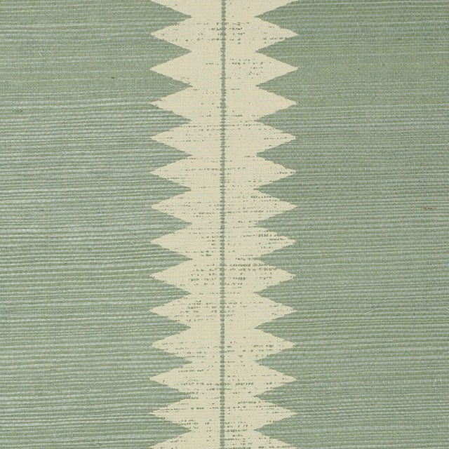 Contemporary Schumacher Bristle Stripe Sisal Wallpaper In Seaglass For Sale - Image 3 of 5