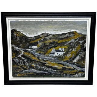 Dated 2022 Carneddau Snowdonia British Landscape Painting in the Manner of Kyffin Williams For Sale