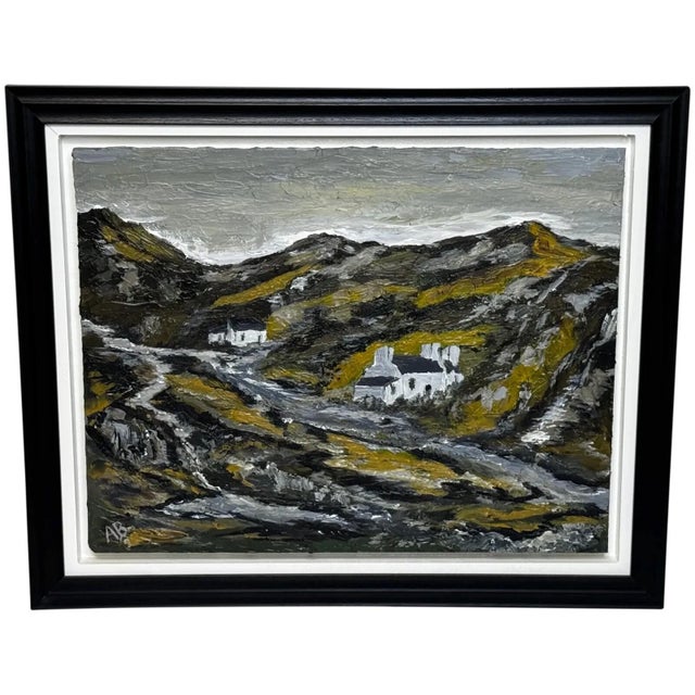 Dated 2022 Carneddau Snowdonia British Landscape Painting in the Manner of Kyffin Williams For Sale