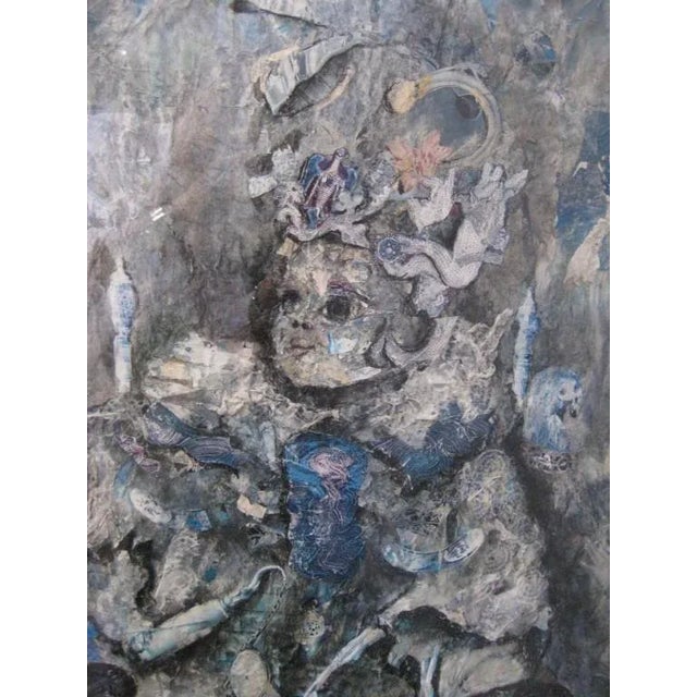 Mid-Century Modern Mixed Media Collage of a Young Prince For Sale - Image 3 of 4