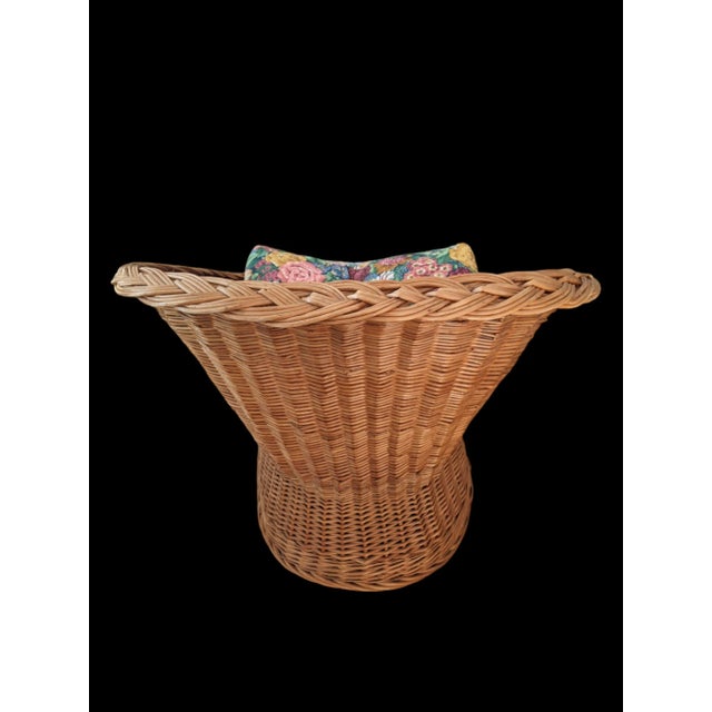 Brown Vintage Coastal Braided Rattan Chair For Sale - Image 8 of 12