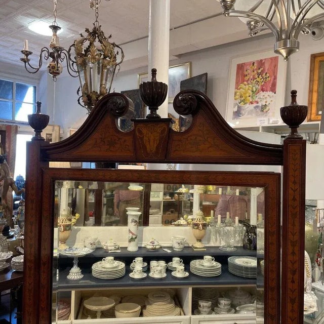 Edwardian, Antique George III Style Mahogany/Satin Wood Cheval Mirror For Sale In Washington DC - Image 6 of 8