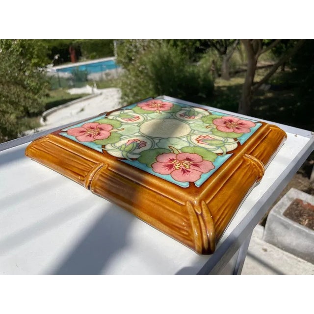 Art Nouveau Trivet in Ceramic by Hippolyte Boulanger, 1920 For Sale - Image 4 of 7