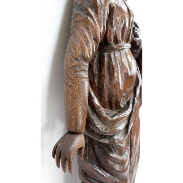 Oak Statue of a Saint, 19th Century For Sale - Image 13 of 18