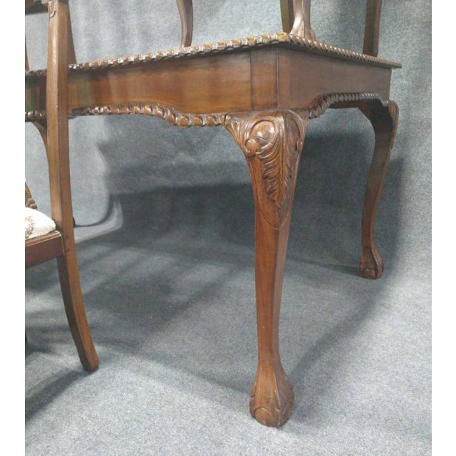 1900s Chippendale-Style Dining Set With Antique Table, 6 Chairs, Set of 7 For Sale - Image 6 of 10
