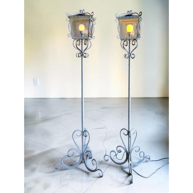 Wrought Iron Floor Lamps, 1950s, Set of 2 For Sale - Image 11 of 12