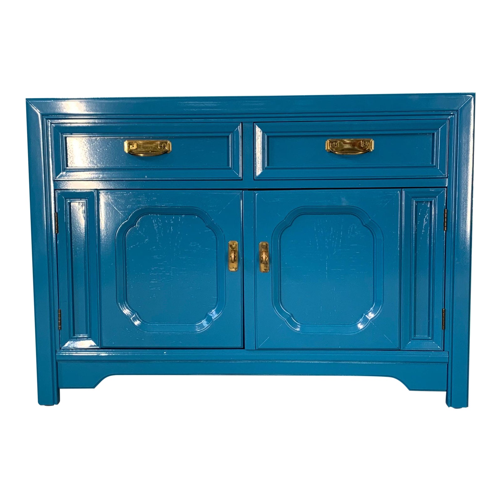 Thomasville Sideboard in Blue Lacquer Chairish
