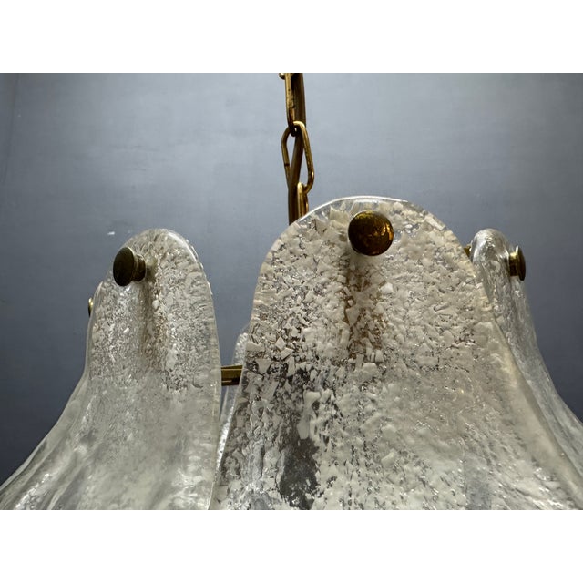 Italian Murano Glass Pendant Light with Sculptural Glass Shade, 1970s For Sale - Image 6 of 13