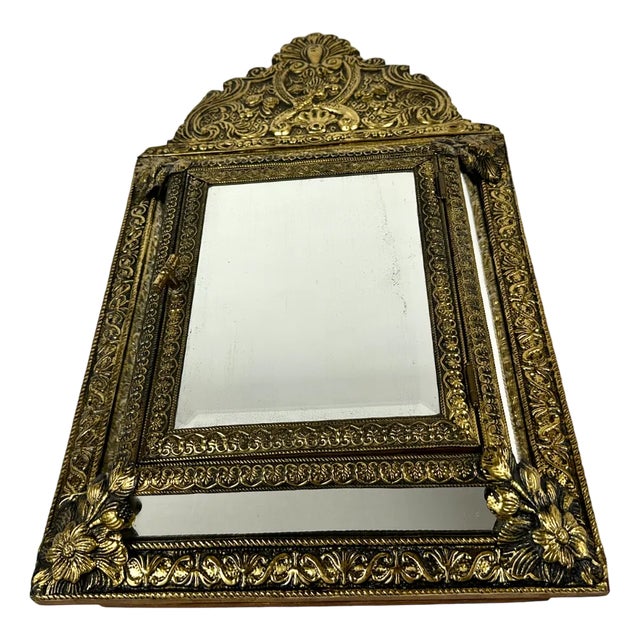 Vintage Mirror with Hooks, 1930s For Sale