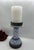 Mid-Century Modern Vintage Thai Blue & White Porcelain Candlestick Holders - Set of 3 For Sale - Image 3 of 5