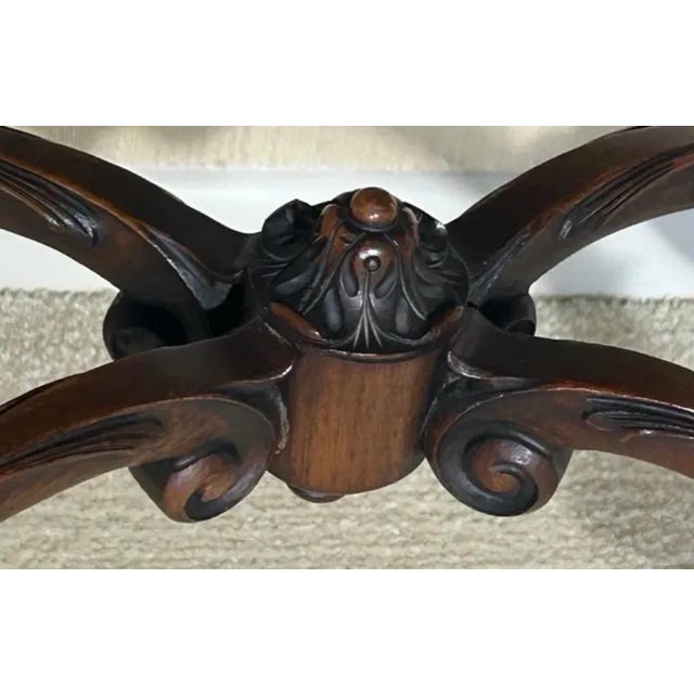 Mid 19th Century Mid 19th Century American Rococo Revival Burl Walnut and Marquetry "Turtle-Top" Center Table For Sale - Image 5 of 12