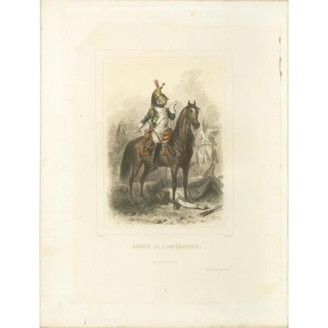 After Raffet, Napoleonic Battle Cavalry Mameluke, Chasseur, and Empress Dragoon, 1859, Print For Sale - Image 4 of 10