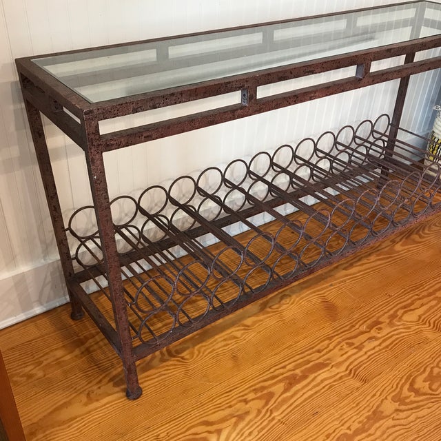 Wrought Iron Wine Rack Console Table Chairish