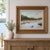 Blue Signed Vintage Coastal Marsh Landscape Painting in Carved Gilt Wood Frame, 24x28 For Sale - Image 8 of 8