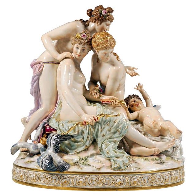 Allegorical Group the Disarming of Cupid by E. Andresen for Meissen, Germany, 1890 For Sale - Image 15 of 15