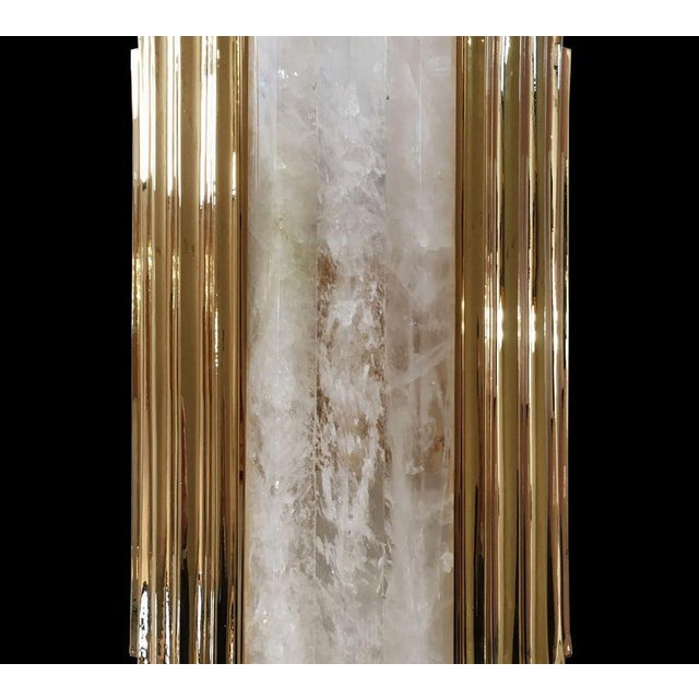 Contemporary Rock Crystal 4 Lights Wall Sconce in Gold Plate and Crystal by Aggiolight For Sale - Image 3 of 6