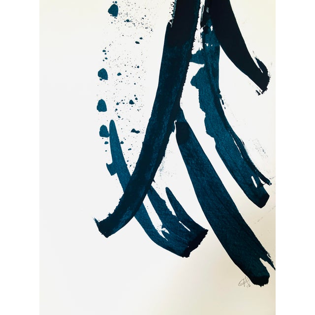 Abstract Color Study in Navy #12 Contemporary Abstract Acrylic Painting For Sale - Image 3 of 6