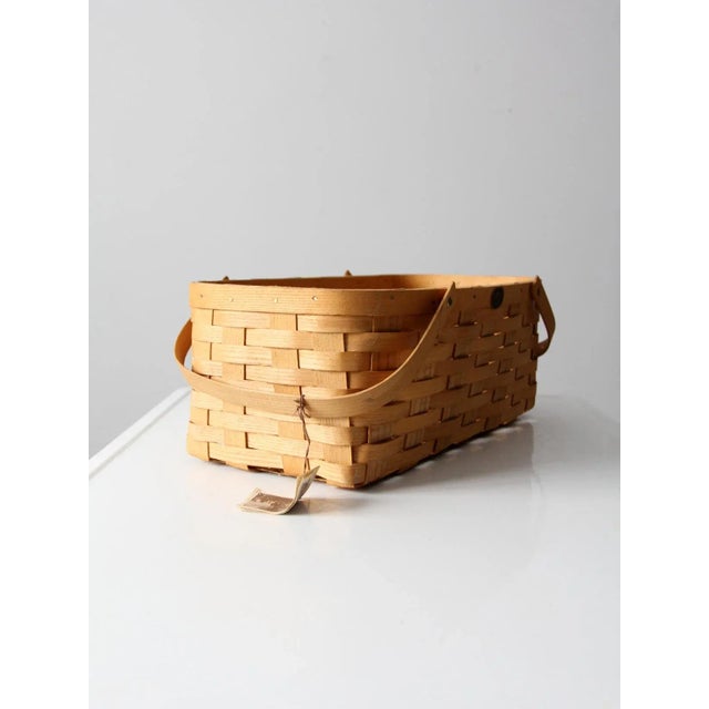 Wood Vintage Peterboro Storage Basket For Sale - Image 7 of 13
