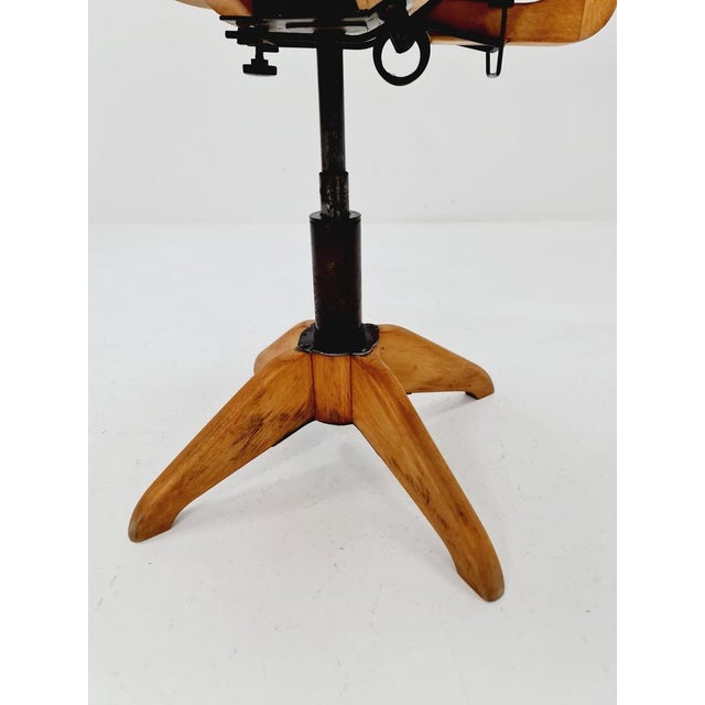 Bauhaus Swivel Office Chair in Wood by Stoll, 1930s For Sale - Image 5 of 11