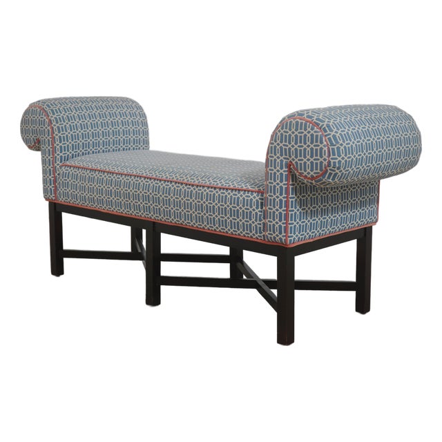 Vintage Regency Style Rolled Arm Window Bench For Sale