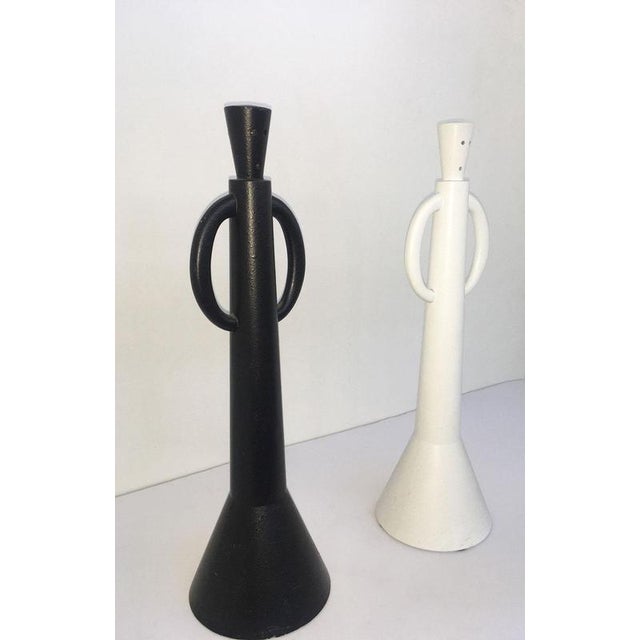 Black Postmodern Abstract Sculptures by Alessandro Guerriero Portabuono Qua, Italy, 1980s, Set of 2 For Sale - Image 8 of 18