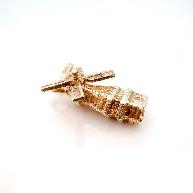1960s Vintage 1960s 14k Gold Articulating Windmill Charm For Sale - Image 5 of 8