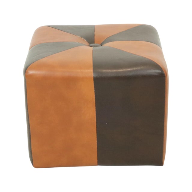 Square Pouf in Skai and Faux Leather, 1960s For Sale - Image 6 of 14