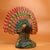 Colored Glaze Figure of a Peacock in Full Display For Sale In Los Angeles - Image 6 of 9