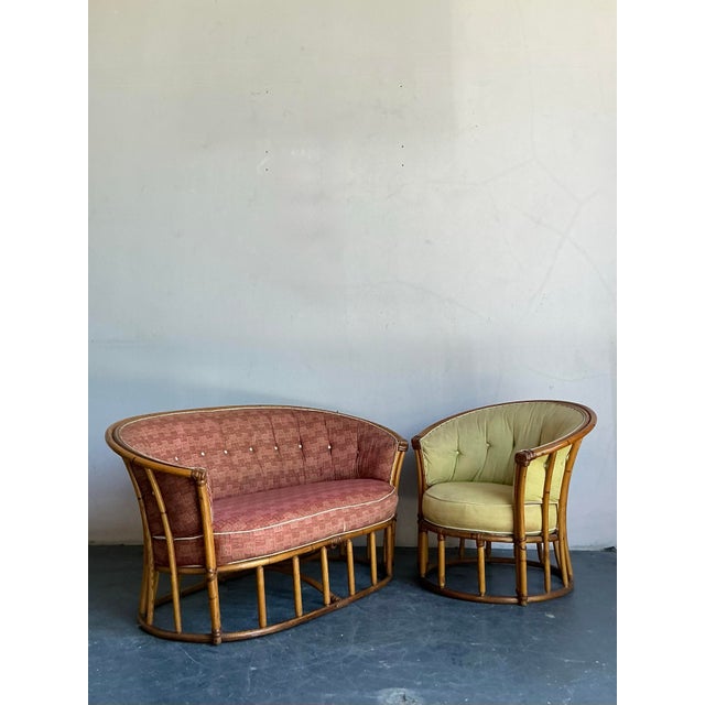 Vintage Heywood Wakefield Mid-Century Modern Tub Loveseat For Sale - Image 10 of 11