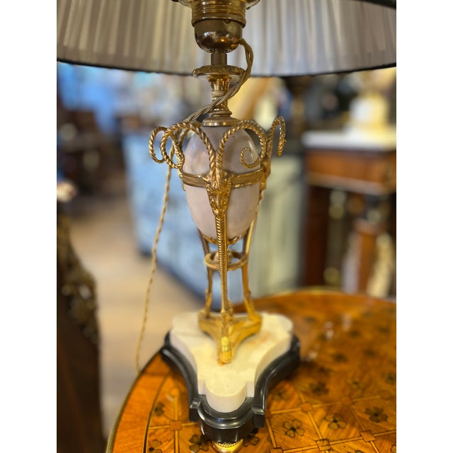 French Pair 18th Century White Carrara Marble Cassolettes Lamps With Bronze Rams For Sale - Image 3 of 7