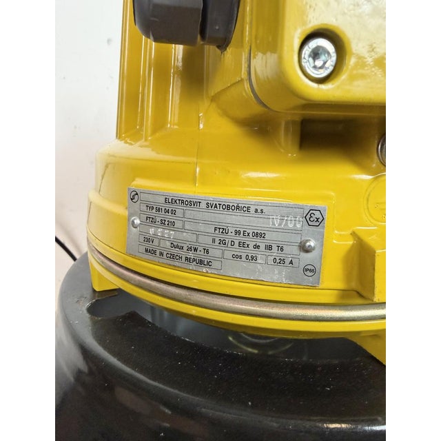 Industrial Yellow Explosion Proof Lamp with Black Enameled Shade from Elektrosvit, 1990s For Sale - Image 18 of 18