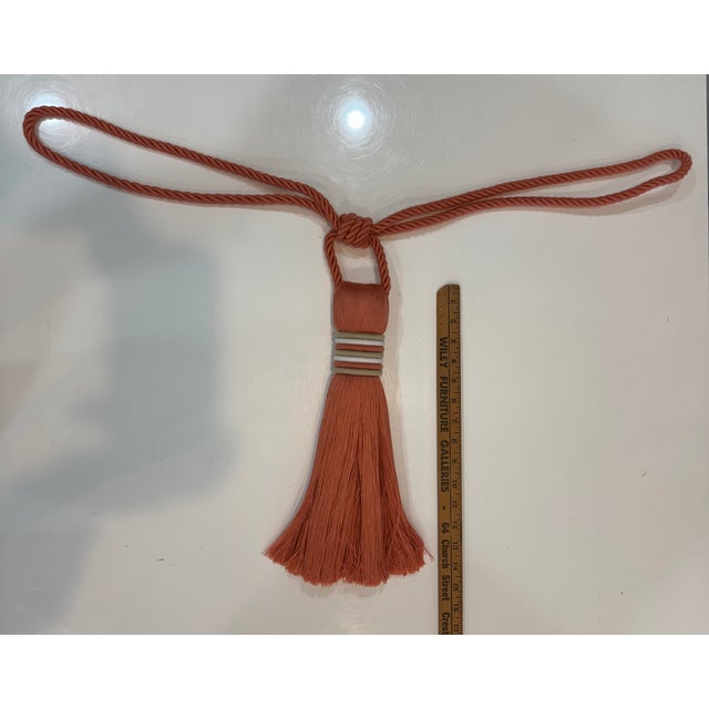 Samuel & Sons Cabana Single Tassel Tieback in Color 08 Melon For Sale In Birmingham - Image 6 of 8