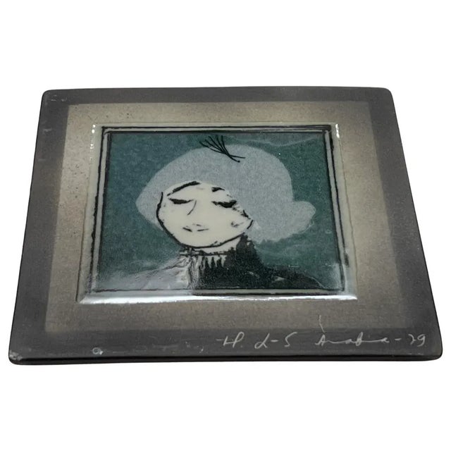 1970s Vintage 1979 Arabia Wall Tile Decorative Plate Signed by Helja Liukko-Sundström, Made in Finland For Sale - Image 5 of 9