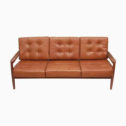Vintage Sofa with Leather Cushion Cognac, 1965 For Sale - Image 17 of 17