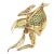 Modern Jean Vitau Diamond Color Stone Large Angel Fish Yellow Gold Brooch For Sale - Image 3 of 10