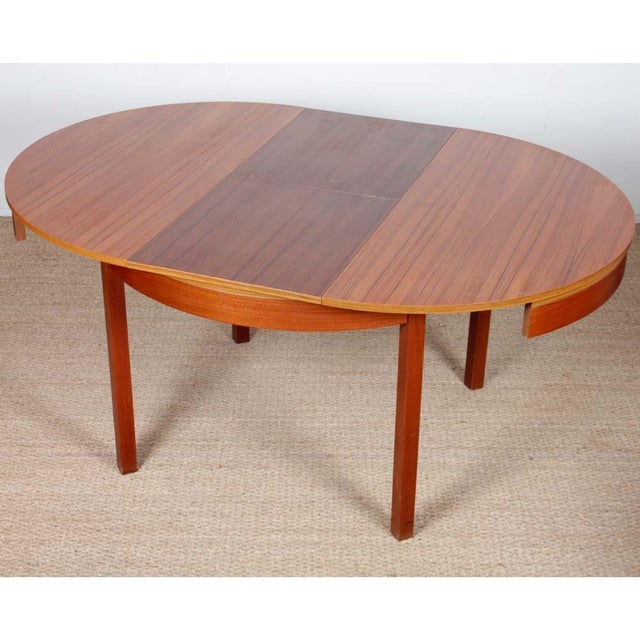 Round Extendable Teak Dining Table, 1970s For Sale - Image 9 of 11