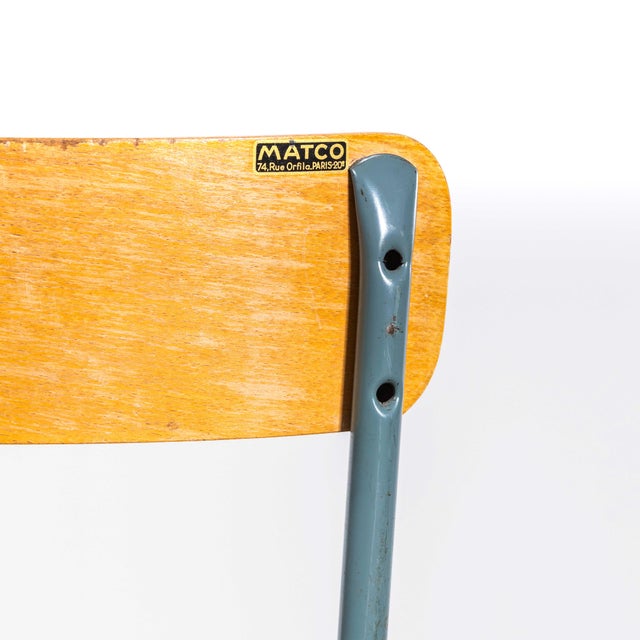 Brown Stacking Dining Chairs with Wide Back Rest from Mullca, 1950s, Set of 4 For Sale - Image 8 of 11