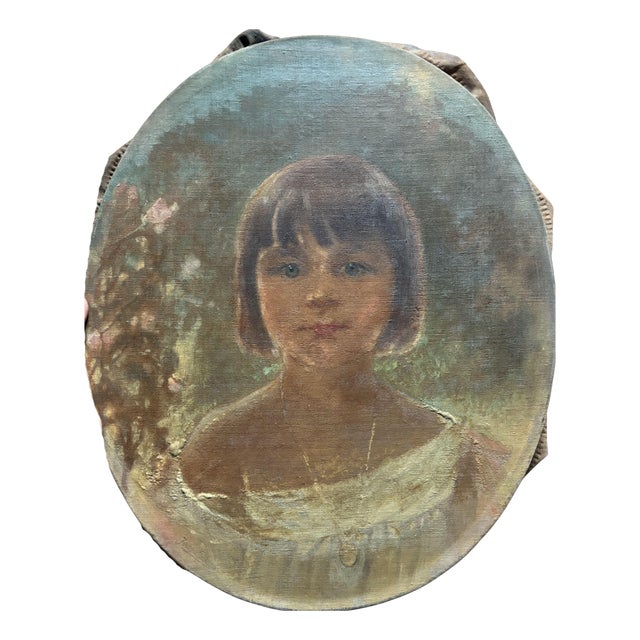 Jean Joseph Enders, Young Girl Portrait, 1890s-1910s, Oil on Canvas For Sale