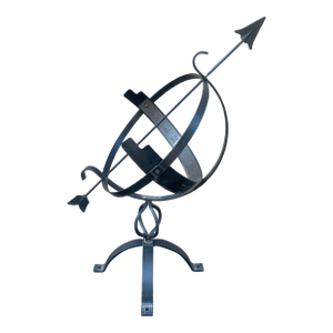 Late 20th Century French Country Iron Garden Armillary Sundial