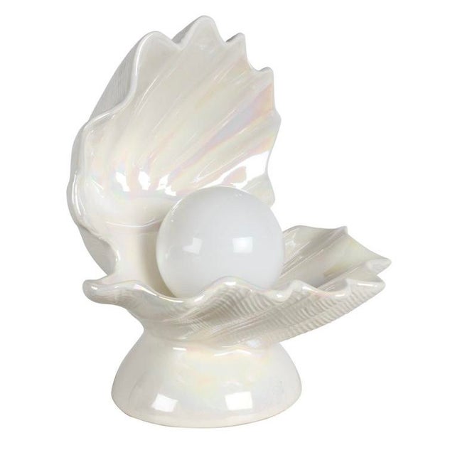 Vintage Opalescent Clam Shell Pearl Table Lamp: * Height: 26” * Width: 12” * Depth: 12” Bring timeless coastal elegance to...