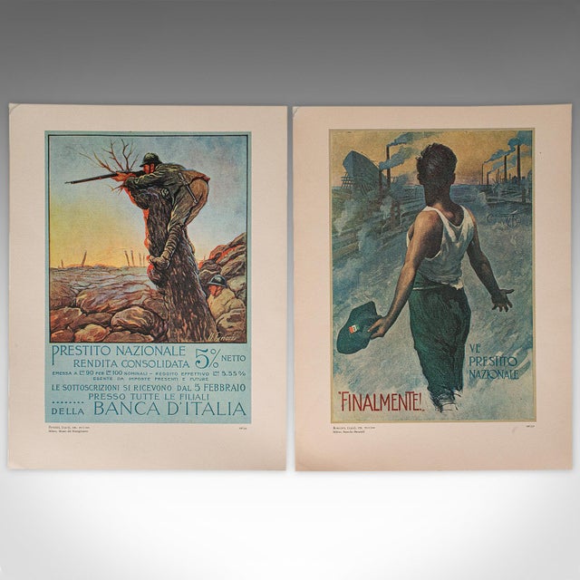 Vintage Folio of 12 Posters, Italian, Prints, Wwi Propaganda, Art Exhibition Set For Sale - Image 9 of 12