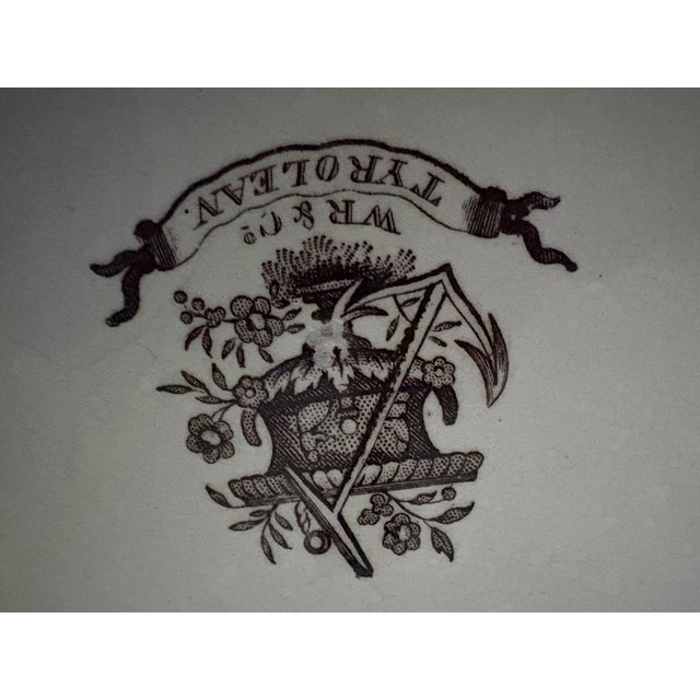 Antique Brown Transferware Shallow Bowl For Sale - Image 10 of 12
